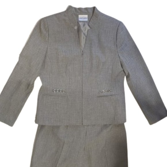 VINTAGE Gray Jacket and Pants Suit Size 14 - Picture 3 of 5